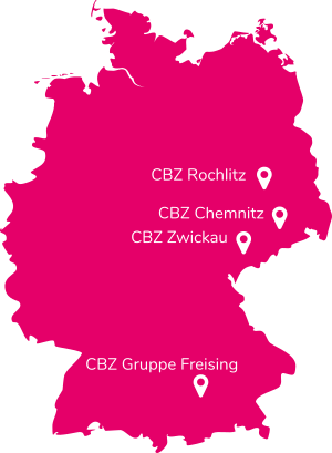 Kartenansicht mit Standorten der CBZ-Gruppe